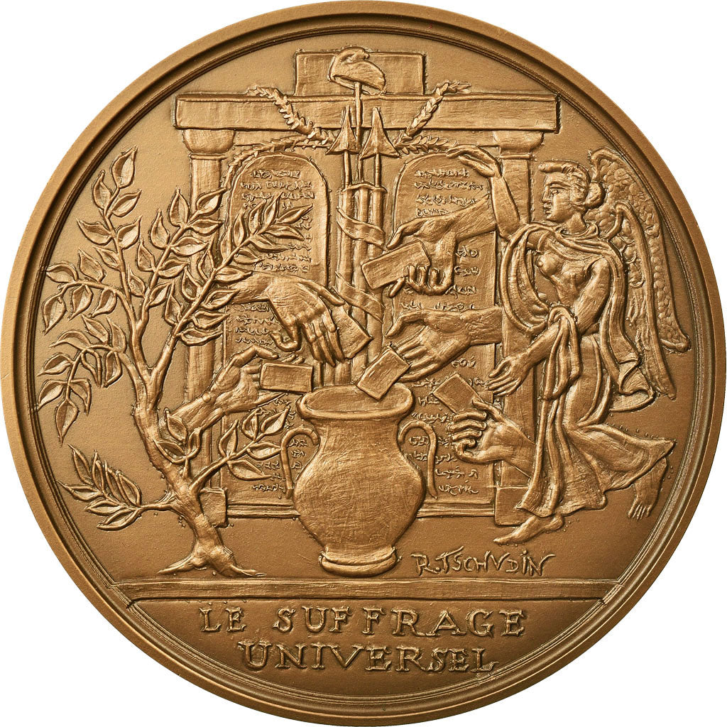 France, Medal, Révolution Française, Le Suffrage Universelle, 1987, Tschudin