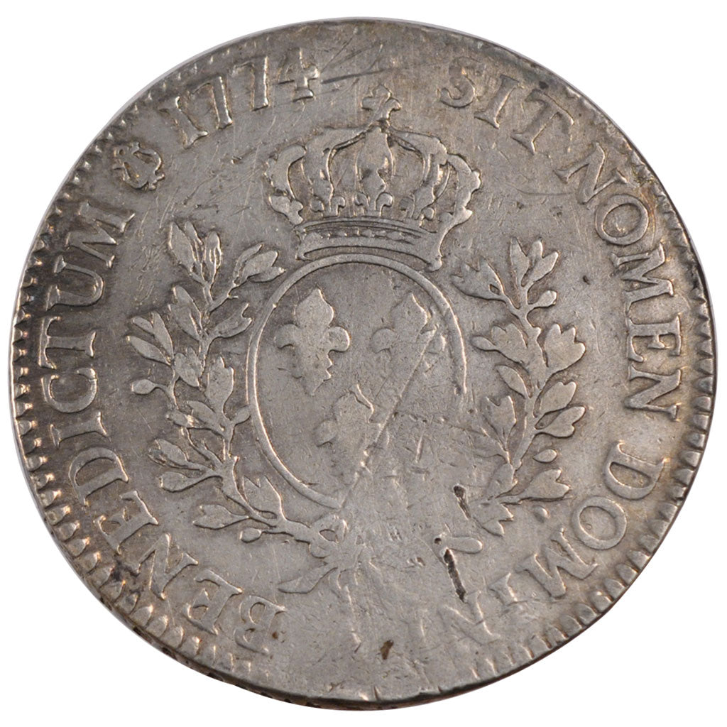 FRANCE, Écu à la vieille tête, ECU, 1774, Paris, KM #551.1, VF(20-25), Silver, G