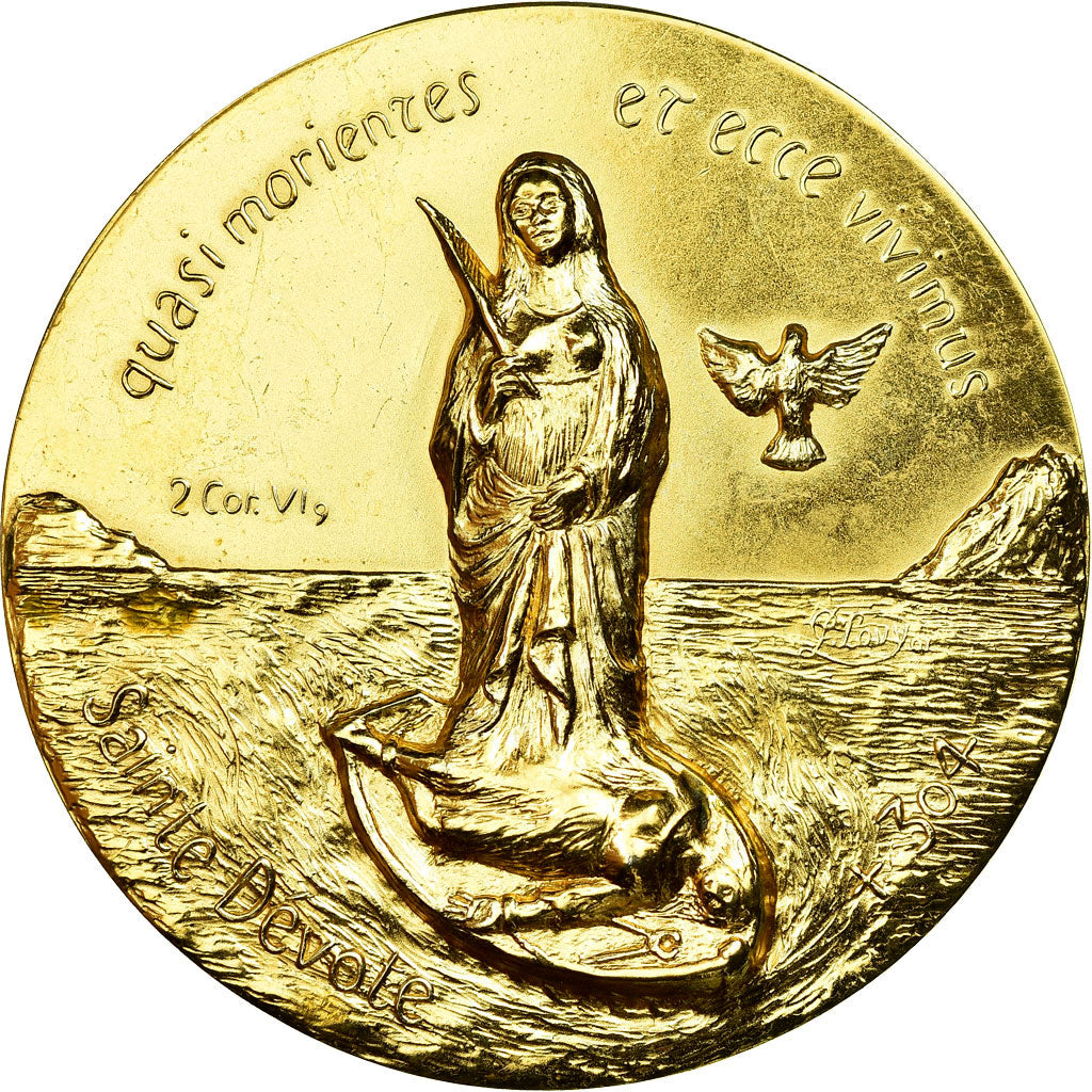 Monaco, Medal, Archidiocèse, Sainte Dévote, Lovy, MS(63), Vermeil