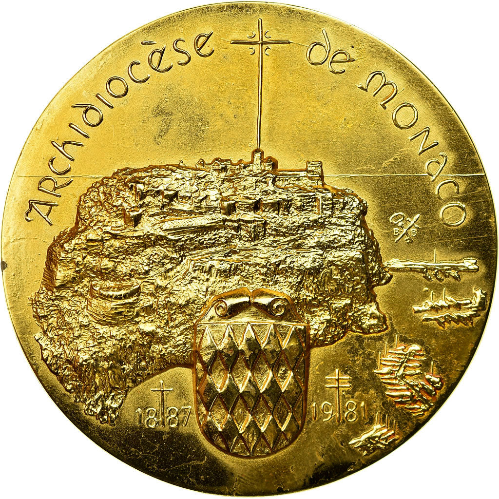 Monaco, Medal, Archidiocèse, Sainte Dévote, Lovy, MS(63), Vermeil