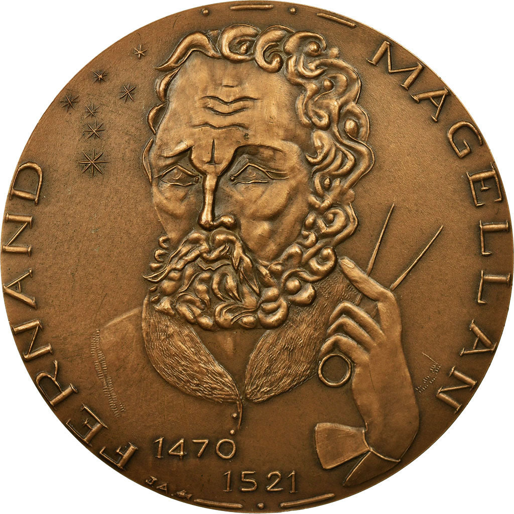 France, Medal, Navigation, Fernand Magellan, 1972, Asselberg, MS(63), Bronze