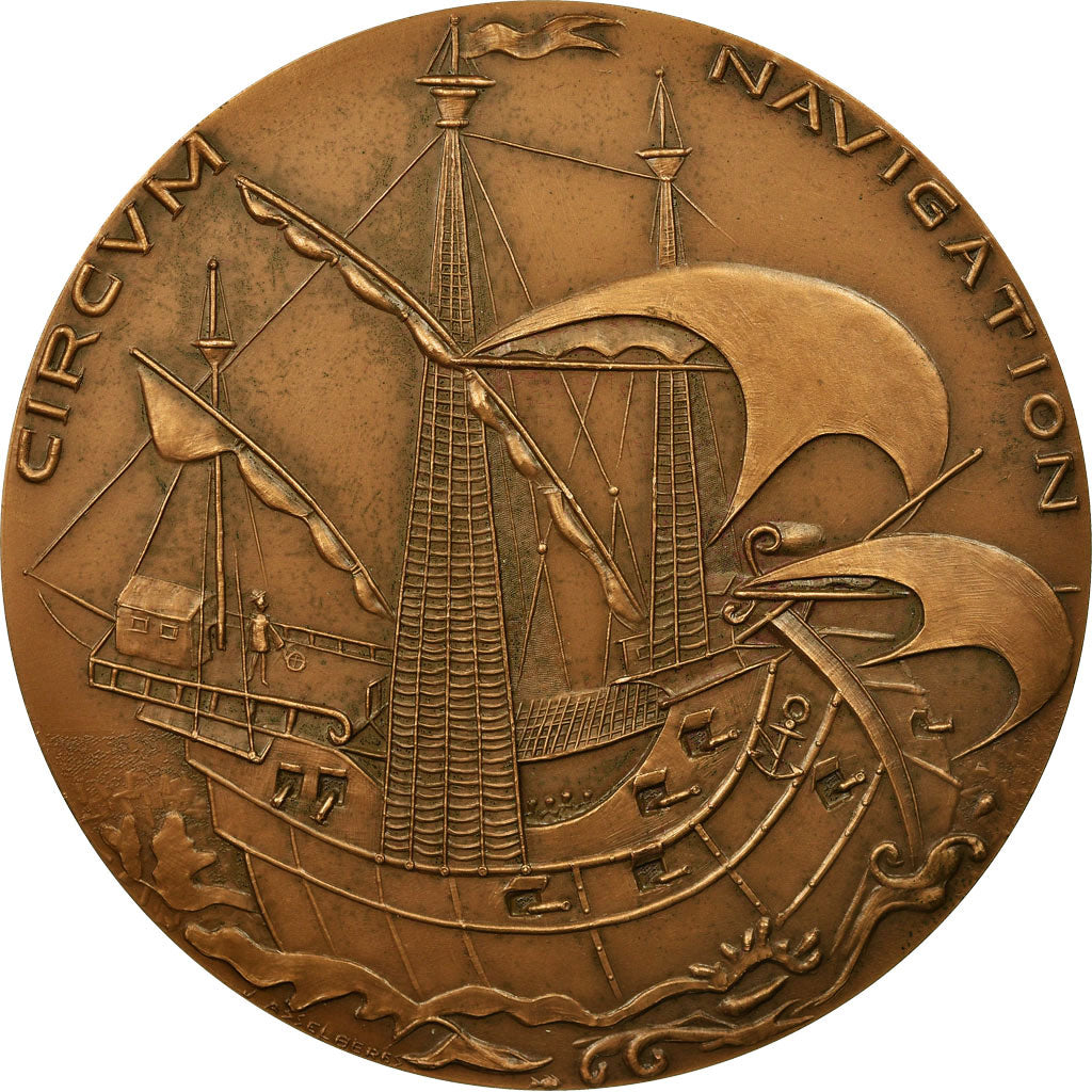 France, Medal, Navigation, Fernand Magellan, 1972, Asselberg, MS(63), Bronze