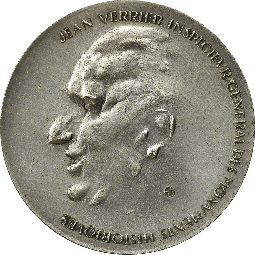 Francja, Medal, Archéologie, Jean Verrier, 1958, AU(50-53), Brąz posrebrzany