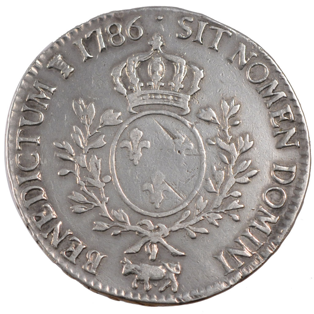 FRANCE, Écu de Béarn aux branches d'olivier, Ecu, 1786, Pau, VF(20-25), Silver, 