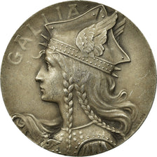 France, Medal, Gallia, Femme Casquée, Morlon, AU(50-53), Silvered bronze