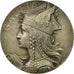 France, Medal, Gallia, Femme Casquée, Morlon, AU(50-53), Silvered bronze