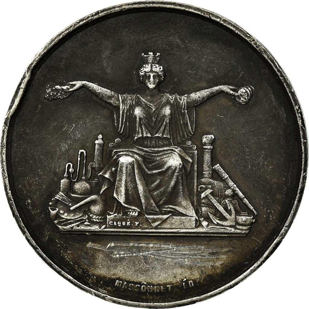 France, Medal, Commerce et Industrie, Massonnet, VF(30-35), Silver