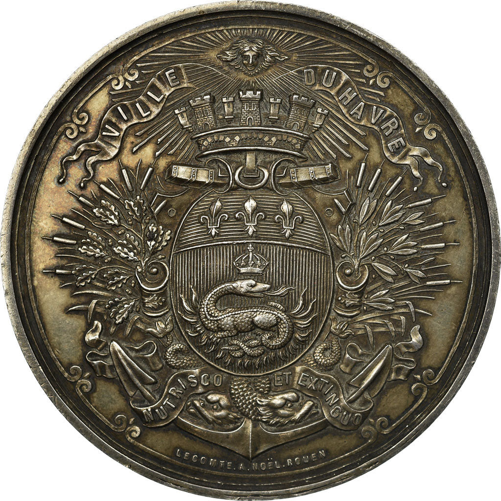 France, Medal, Ville du Havre, Lecomte, MS(60-62), Silver