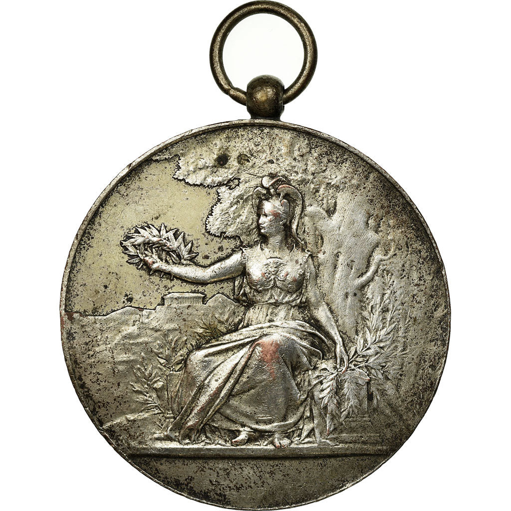 France, Medal, Art Nouveau, VF(30-35), Copper Plated Silver