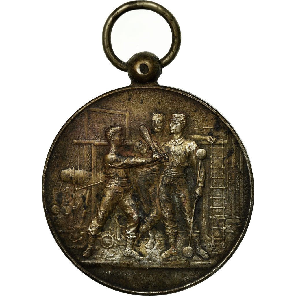 France, Médaille, Préparation Militaire, Gymnastique, 1909, Vernon, TTB