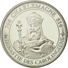 Francia, medaglia, Les Rois de France, Charlemagne, FDC, Rame-nichel