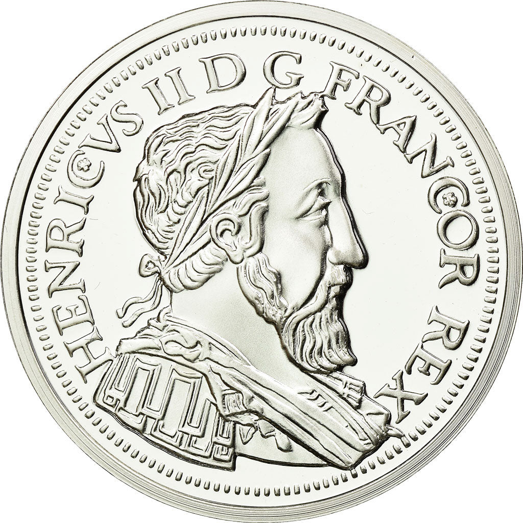 França, Medal, Reproduction du Teston au Croissant, Henri II, MS(65-70), Prata
