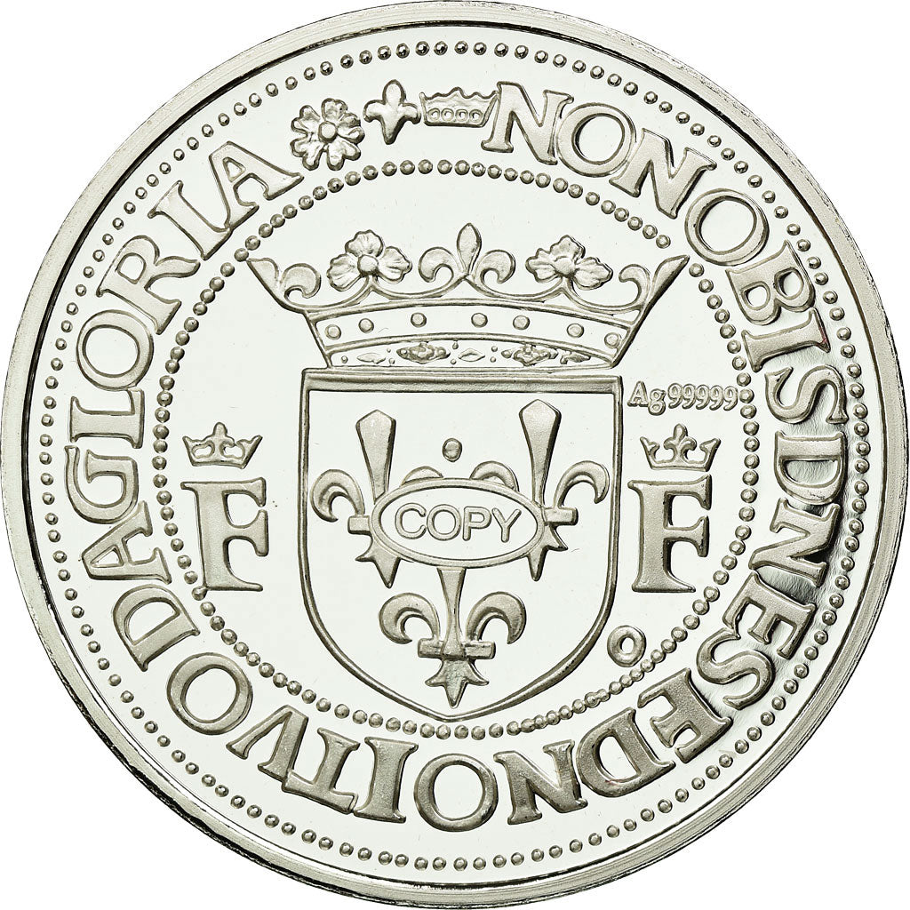 France, Medal, Reproduction Teston de François Ier, MS(65-70), Silver