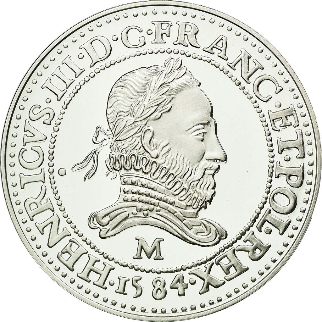 Francja, Medal, Reproduction du Franc au Col Fraisé, Henri III, MS(65-70)