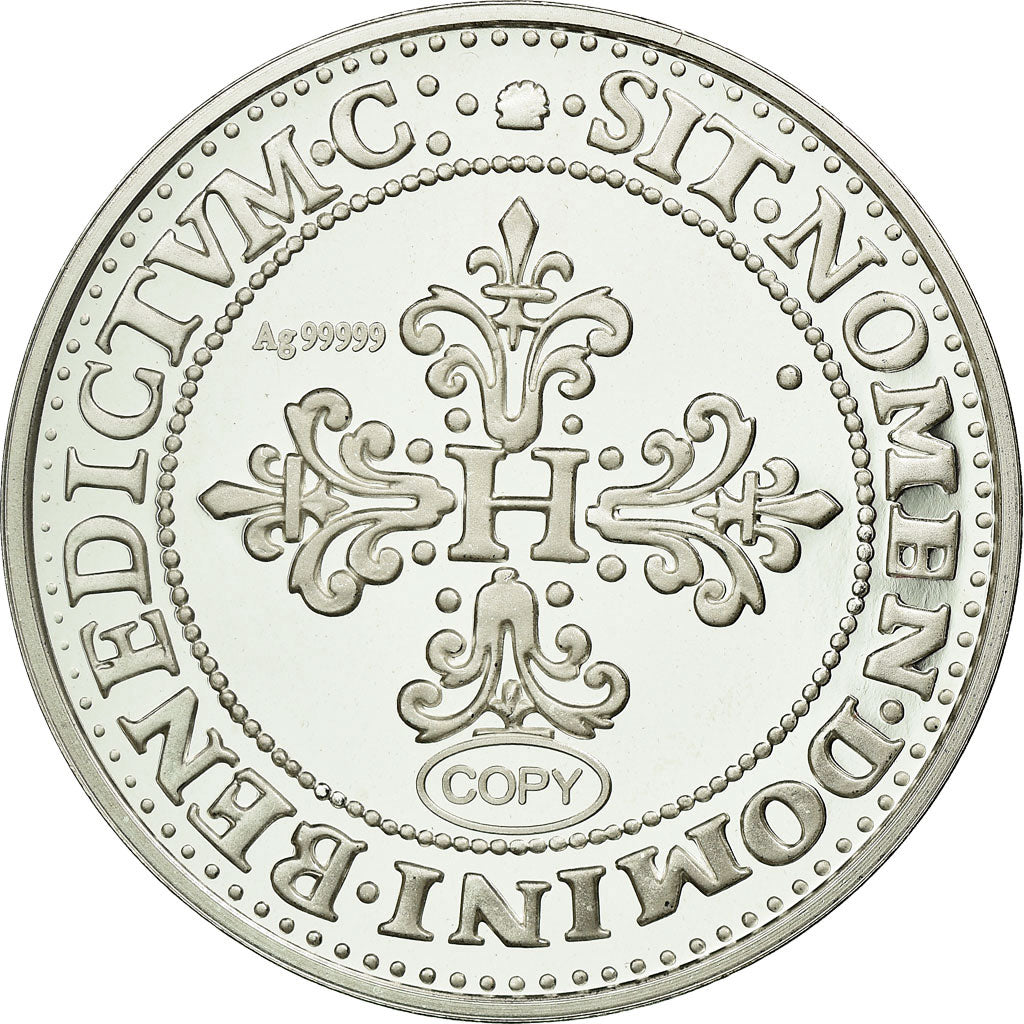 Francja, Medal, Reproduction du Franc au Col Fraisé, Henri III, MS(65-70)