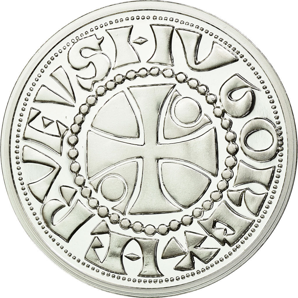France, Medal, Reproduction du Denier de Beauvais, MS(65-70), Silver