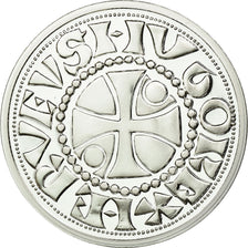 France, Medal, Reproduction du Denier de Beauvais, MS(65-70), Silver
