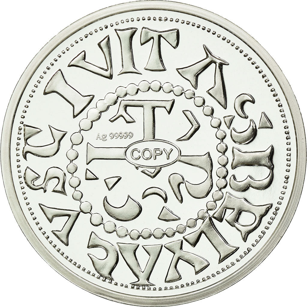 France, Medal, Reproduction du Denier de Beauvais, MS(65-70), Silver