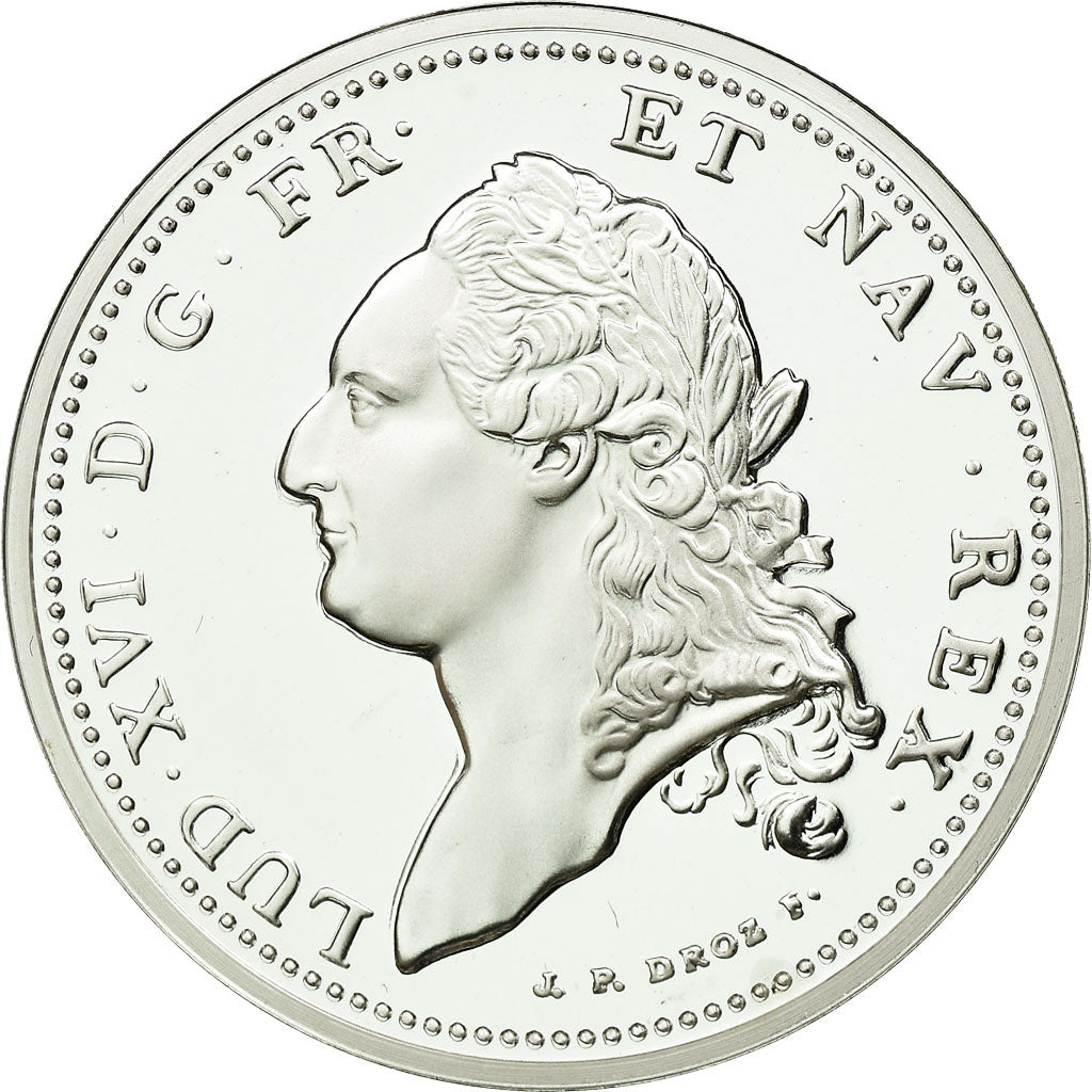 France, Médaille, Reproduction de l'Ecu de Calonne 1786, FDC, Argent