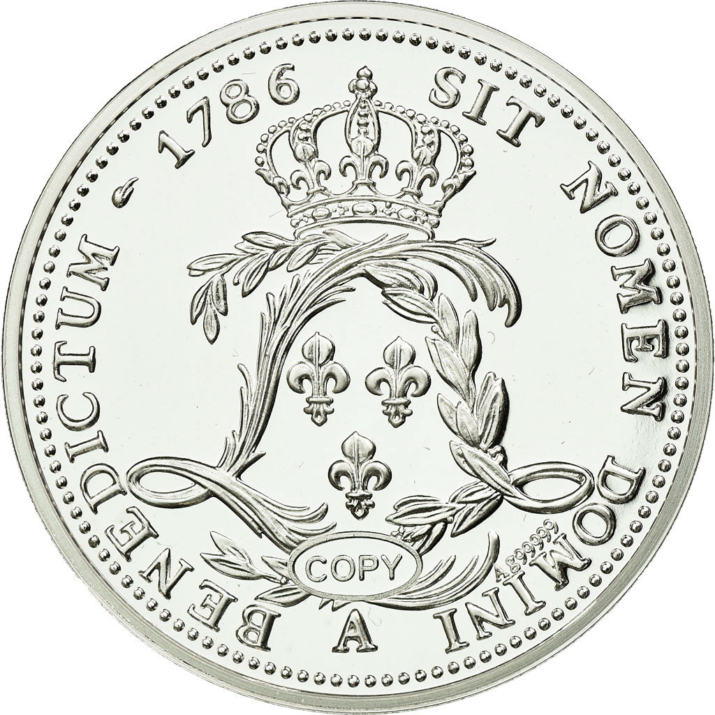 France, Médaille, Reproduction de l'Ecu de Calonne 1786, FDC, Argent