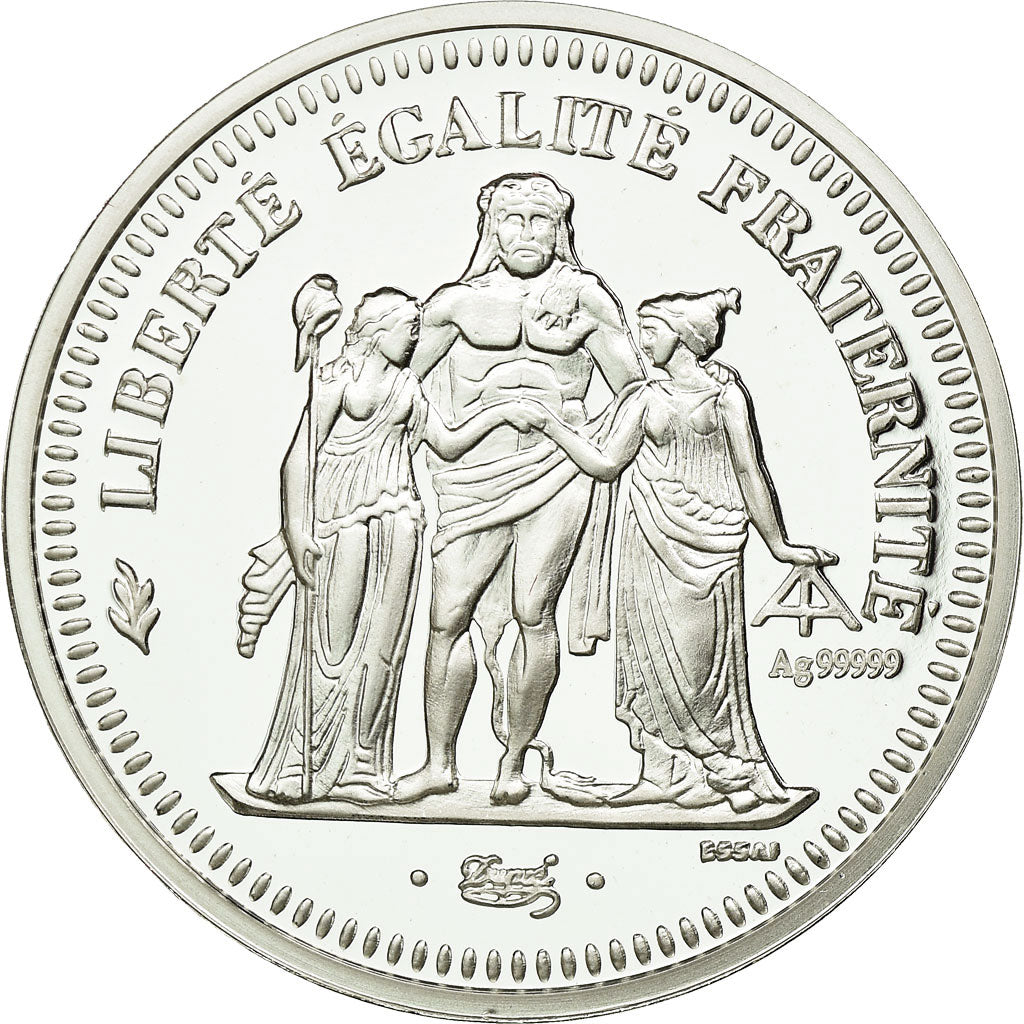 France, Medal, Reproduction de la 20 Francs Hercule 1973, MS(65-70), Silver