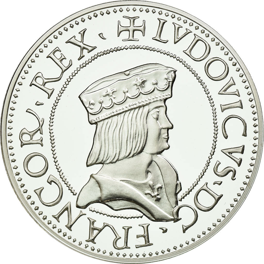 France, Médaille, Reproduction du Teston Milan Louis XII, FDC, Argent