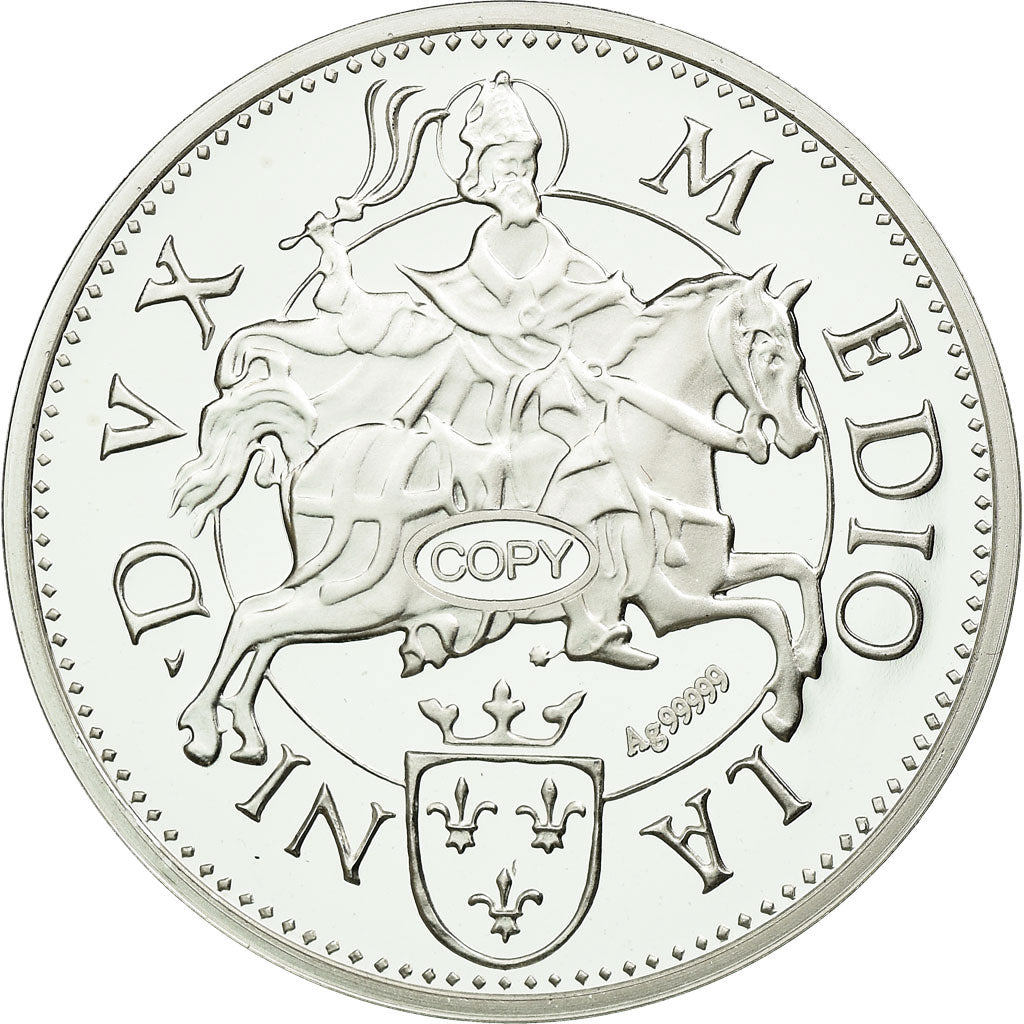 France, Médaille, Reproduction du Teston Milan Louis XII, FDC, Argent