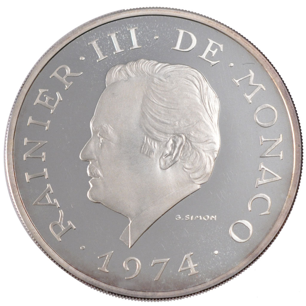 Monaco, 100 Francs, 1974, FDC, Argento, KM:M3, Gadoury:168
