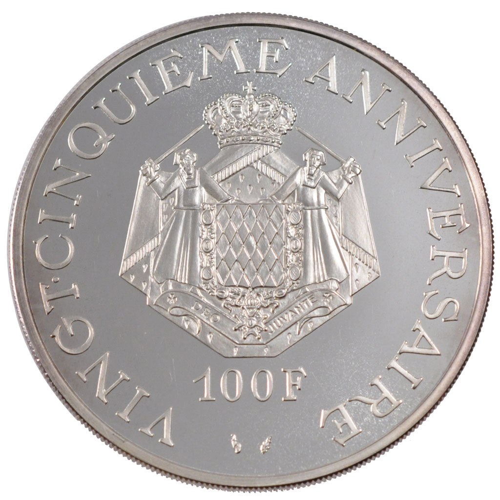 Monaco, 100 Francs, 1974, FDC, Argento, KM:M3, Gadoury:168