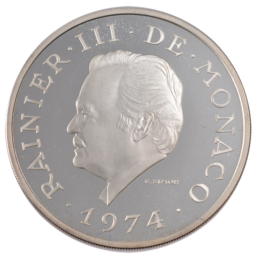 Moneta, Monaco, 100 Francs, 1974, FDC, Argento, KM:M3, Gadoury:168