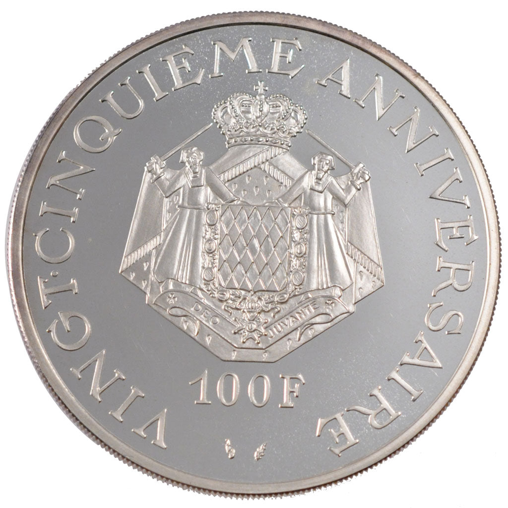 Moneta, Monaco, 100 Francs, 1974, FDC, Argento, KM:M3, Gadoury:168