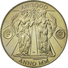 Frankreich, Medaille, Europa, Passage à l'An 2000, STGL, Copper-Nickel Gilt