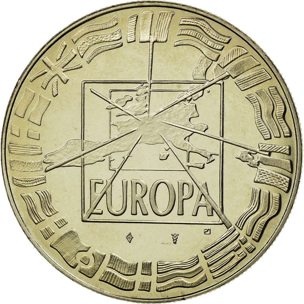 Frankreich, Medaille, Europa, Passage à l'An 2000, STGL, Copper-Nickel Gilt
