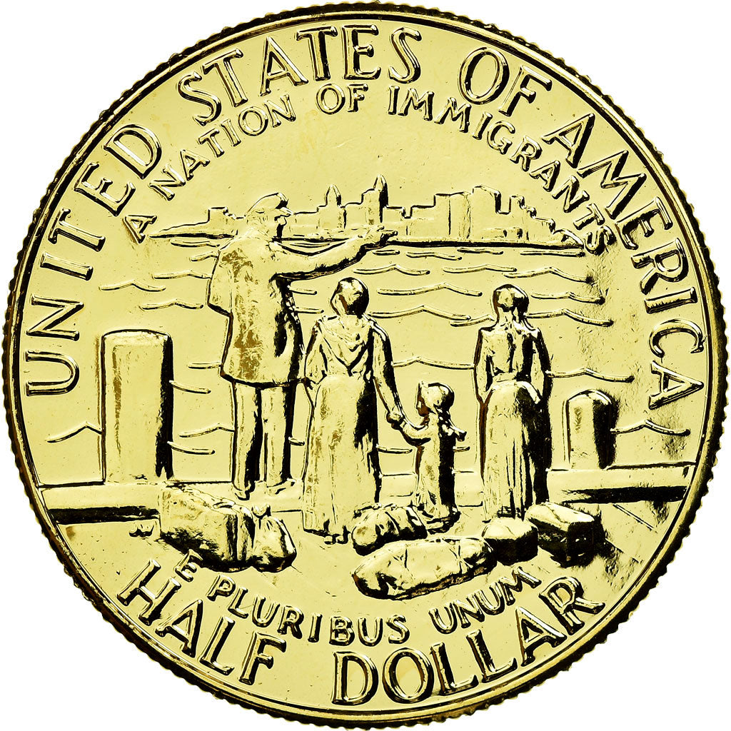 France, Medal, Reproduction Half Dollar Liberty 1986, MS(65-70), Copper Gilt