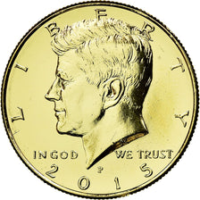 France, Medal, Reproduction Half Dollar Liberty 2015, MS(65-70), Copper Gilt