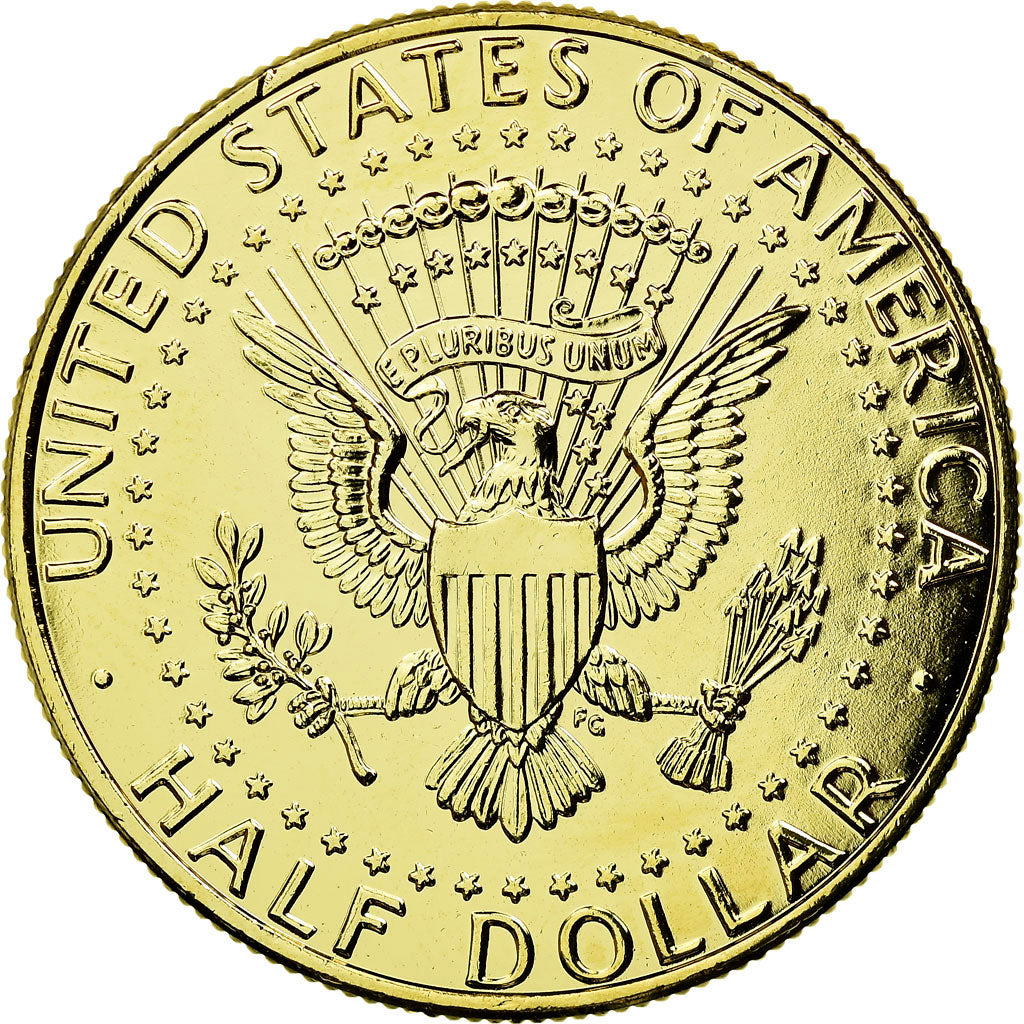 France, Medal, Reproduction Half Dollar Liberty 2015, MS(65-70), Copper Gilt