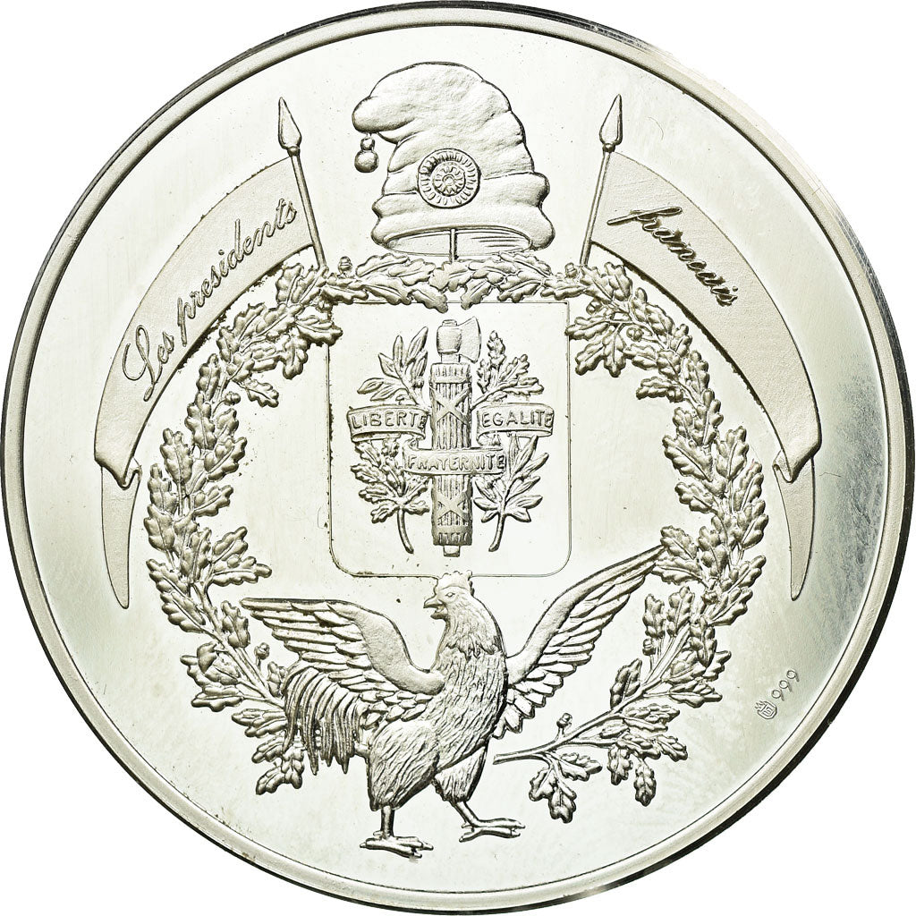 France, Medal, François Mitterrand, MS(65-70), Silver