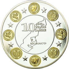 Mónaco, medalla, 10 Ans de l'Europe, Monaco, FDC, Copper Plated Silver