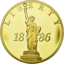 France, Medal, Statue de la Liberté, MS(65-70), Copper Gilt