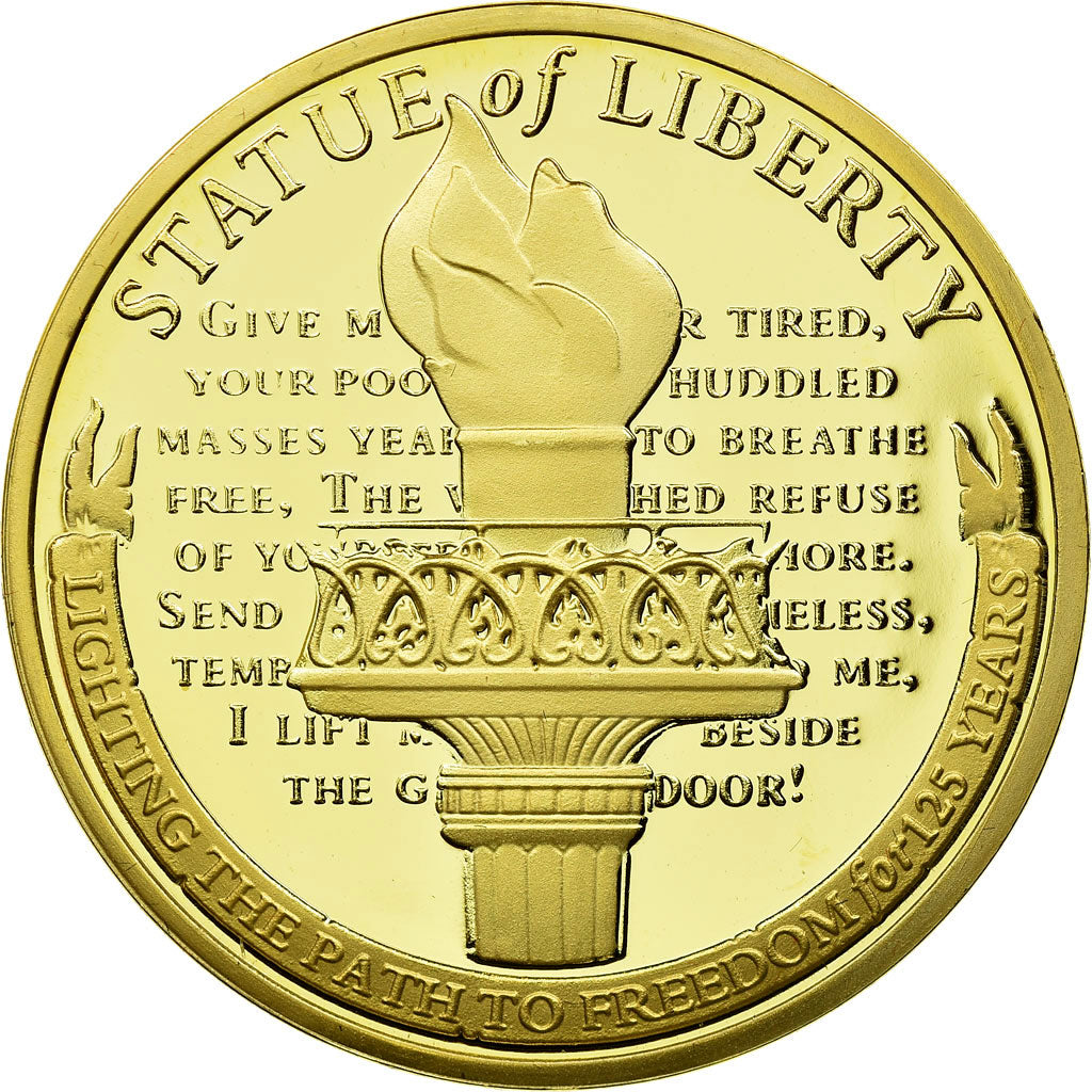 France, Medal, Statue de la Liberté, MS(65-70), Copper Gilt