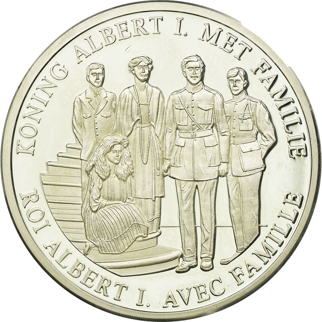 Belgien, Medaille, Roi Albert Ier avec sa Famille, 1998, STGL, Silber