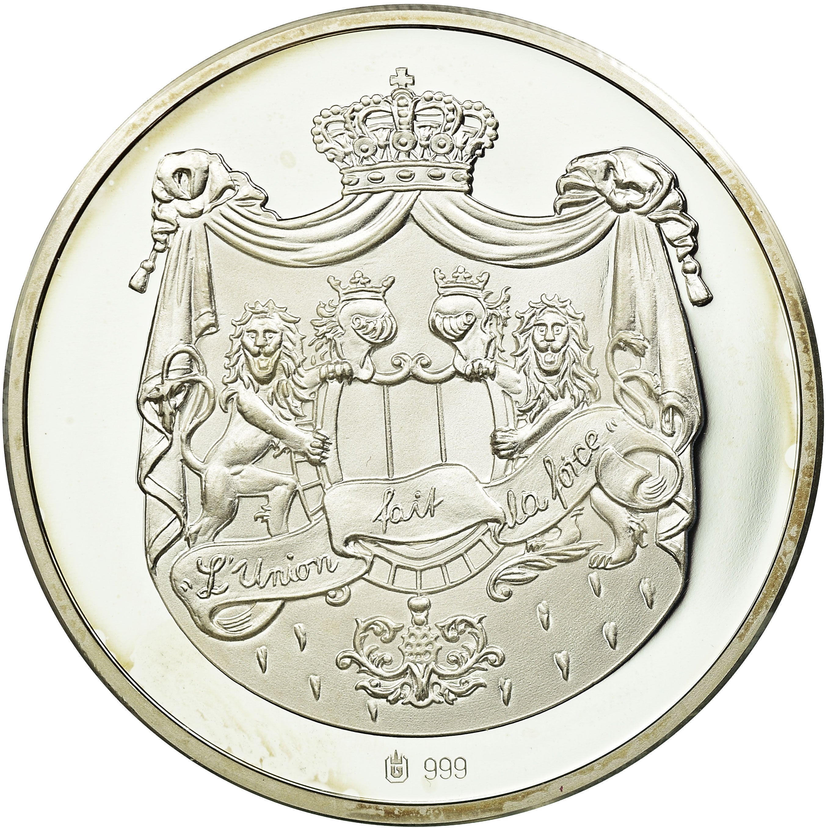 Belgien, Medaille, Reine Elisabeth, 1998, STGL, Silber