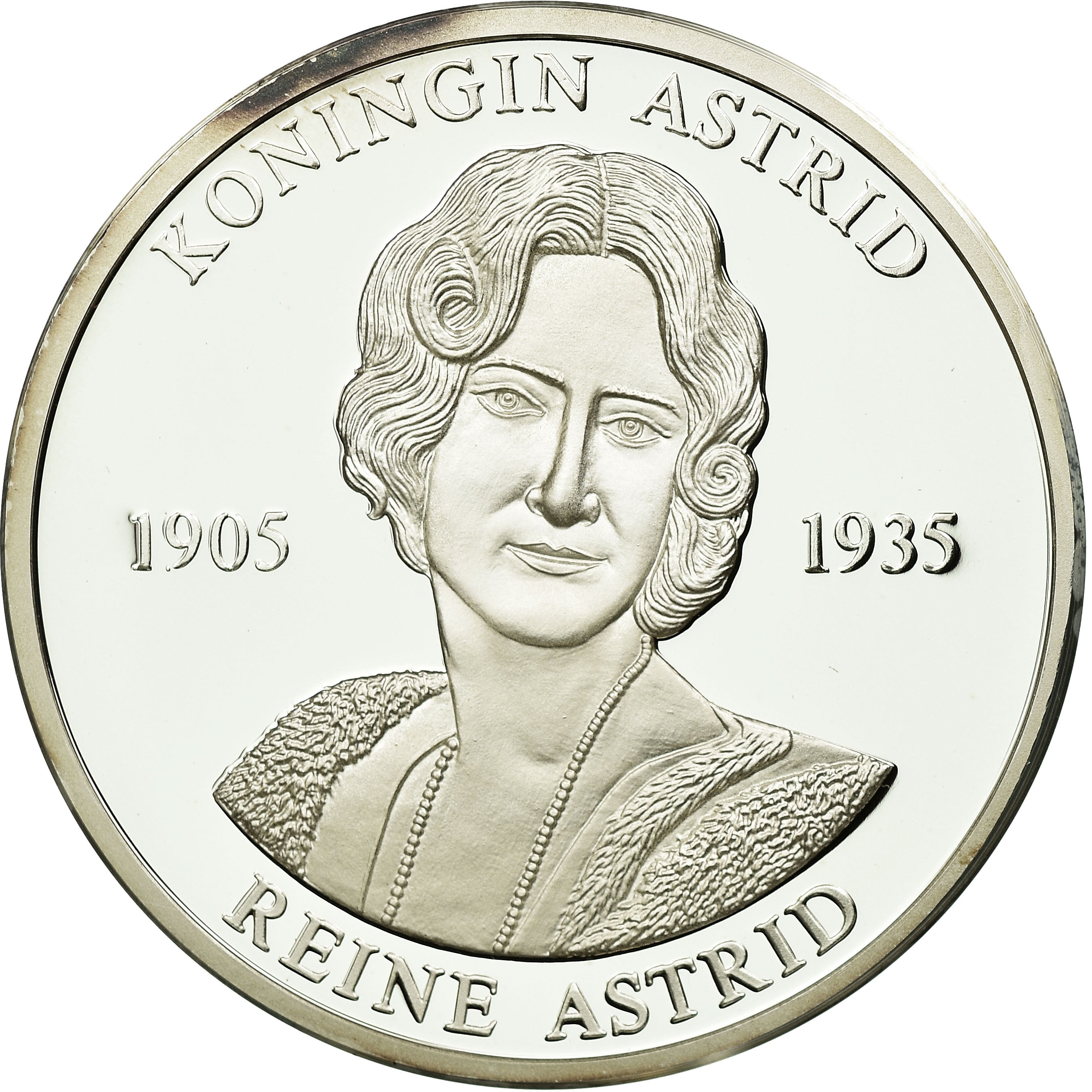 Belgium, Medal, Reine Astrid, 1997, MS(65-70), Silver