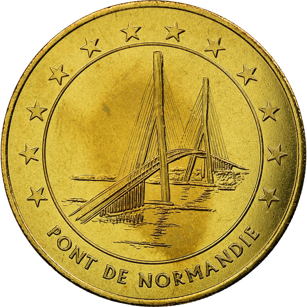 France, Medal, 1 Euro de la Ville du Havre, Pont de Normandie, 1996, MS(64)