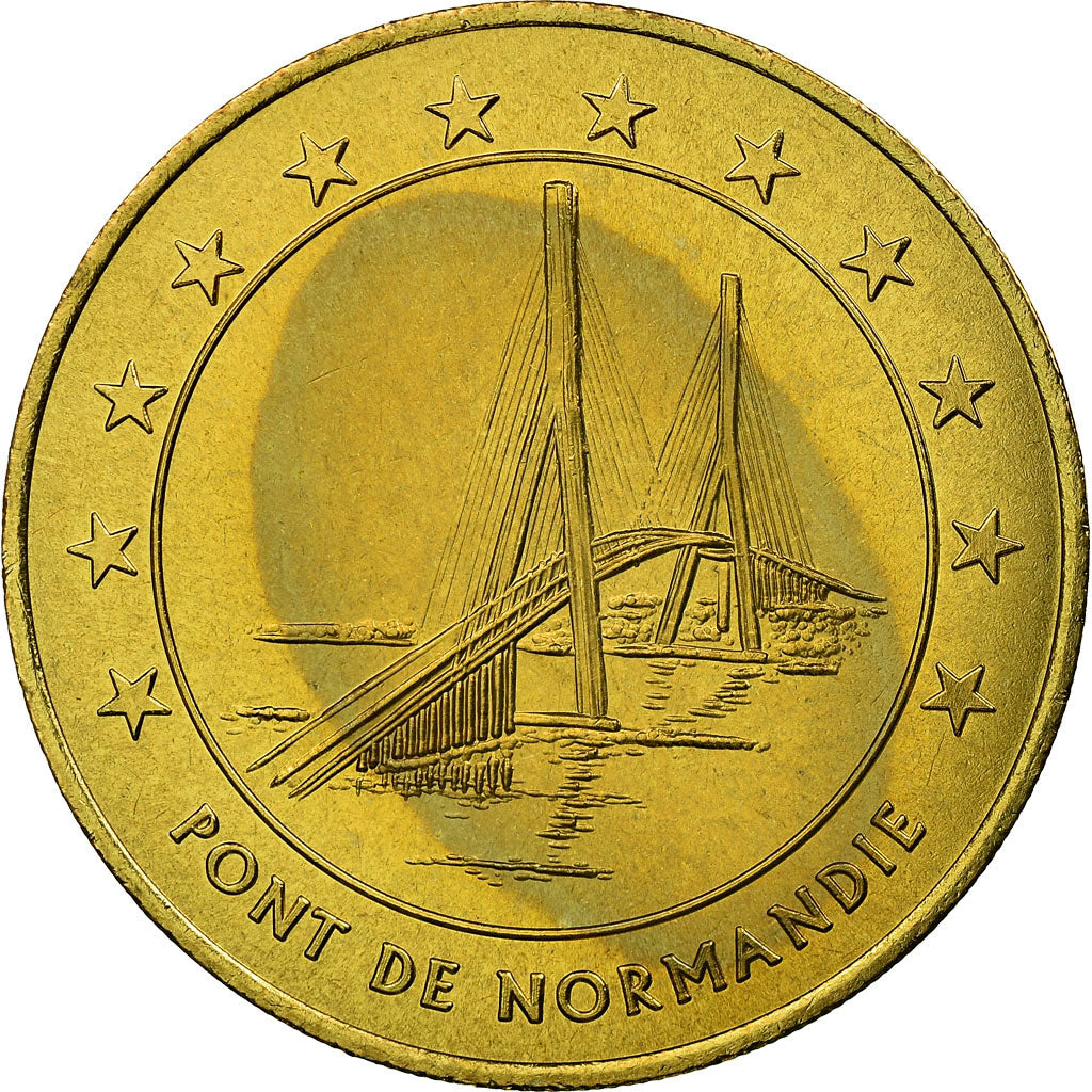 France, Medal, 1 Euro de la Ville du Havre, Pont de Normandie, 1996, MS(65-70)