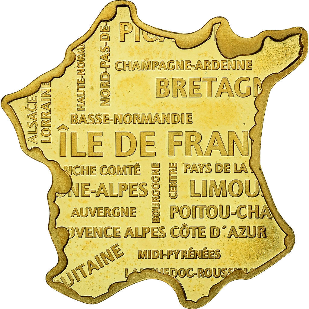 France, Medal, Les Régions de France, MS(65-70), Copper Gilt