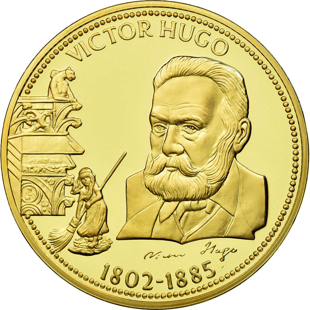 France, Medal, Victor Hugo, MS(65-70), Copper Gilt
