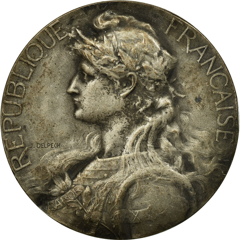 France, Medal, Marianne, République Française, Delpech, EF(40-45), Silvered