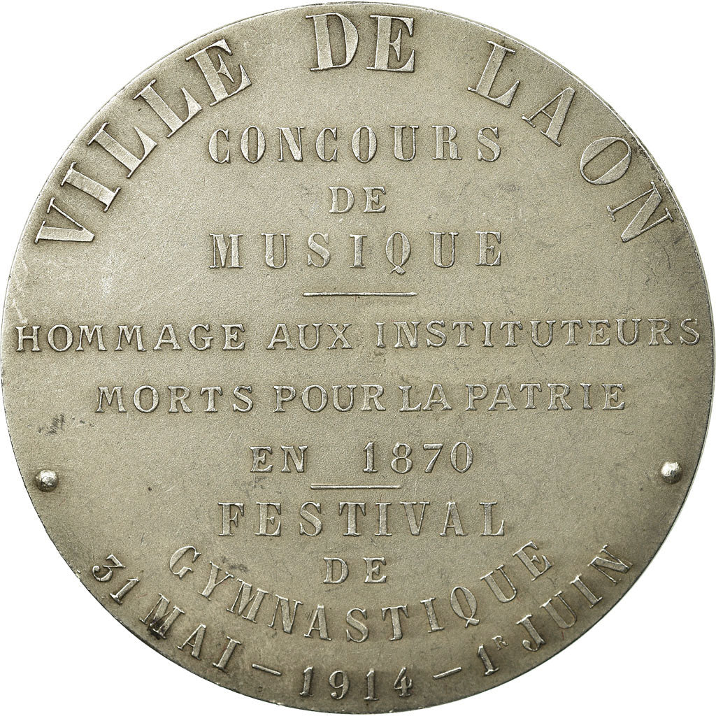 Francja, Medal, Hommage aux Instituteurs Morts pour la Patrie, Laon, 1914