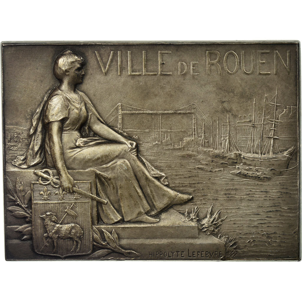 France, Medal, Ville de Rouen, Lefebvre, AU(55-58), Silvered bronze